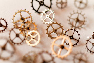 Detail of clock parts for restoration