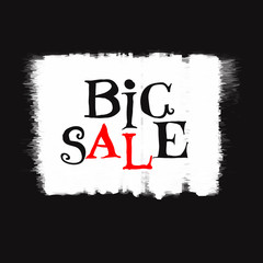 big sale, vector handwritten text