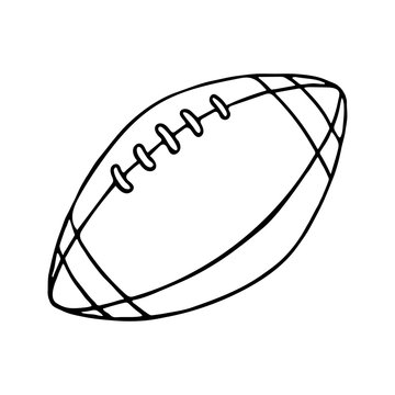 Rugby and American football ball. Outlined