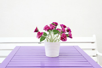 Purple flowers on a table