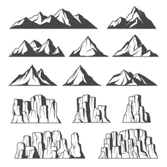 Fotobehang Mountains and cliffs icons © cmeree