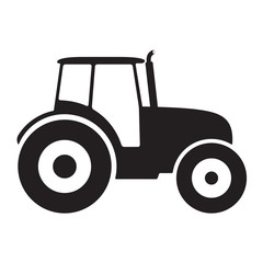 Tractor icon or sign isolated on white background. Transportation flat icon. Vector illustration.