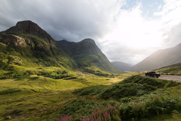 Three Sisters Gebirge im Glen Coe Tal in den Highlands, Schottland