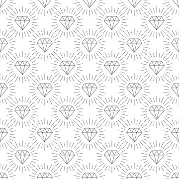 Diamonds Icons set, design element, symbol of the success of wealth and fame, seamless pattern of diamonds that can be propagated to an unlimited number of times.