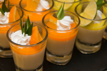  delicious mini desserts  decoration  in glass