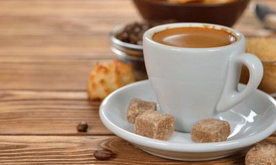 Espresso in a white cup