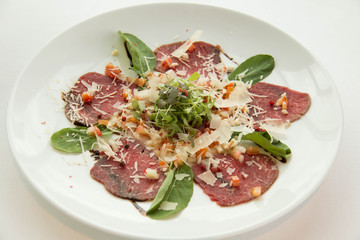 Carpaccio made from slice beet sirloin