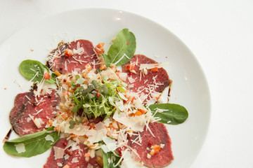 Carpaccio made from slice beet sirloin