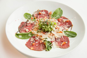 Carpaccio made from slice beet sirloin