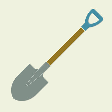 Shovel or garden spade icon. Colorful vector illustration. Flat design.