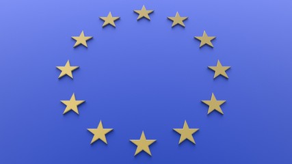 twelve stars. 3D illustration. 3D CG.