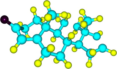 Androstadienone molecular structure isolated on white
