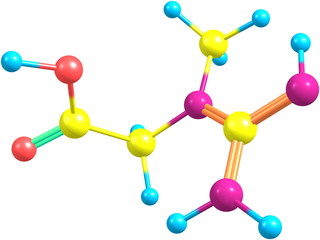 Creatine molecular structure isolated on white