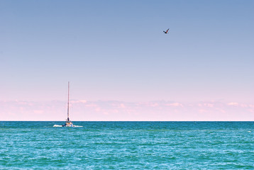 Fototapeta premium sea yacht horizon