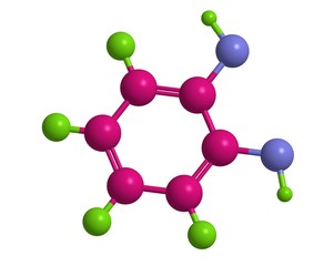 Molecular structure of Catechol,3D rendering