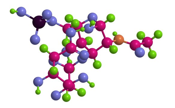 Molecular structure of Chondroitin sulfate,3D rendering