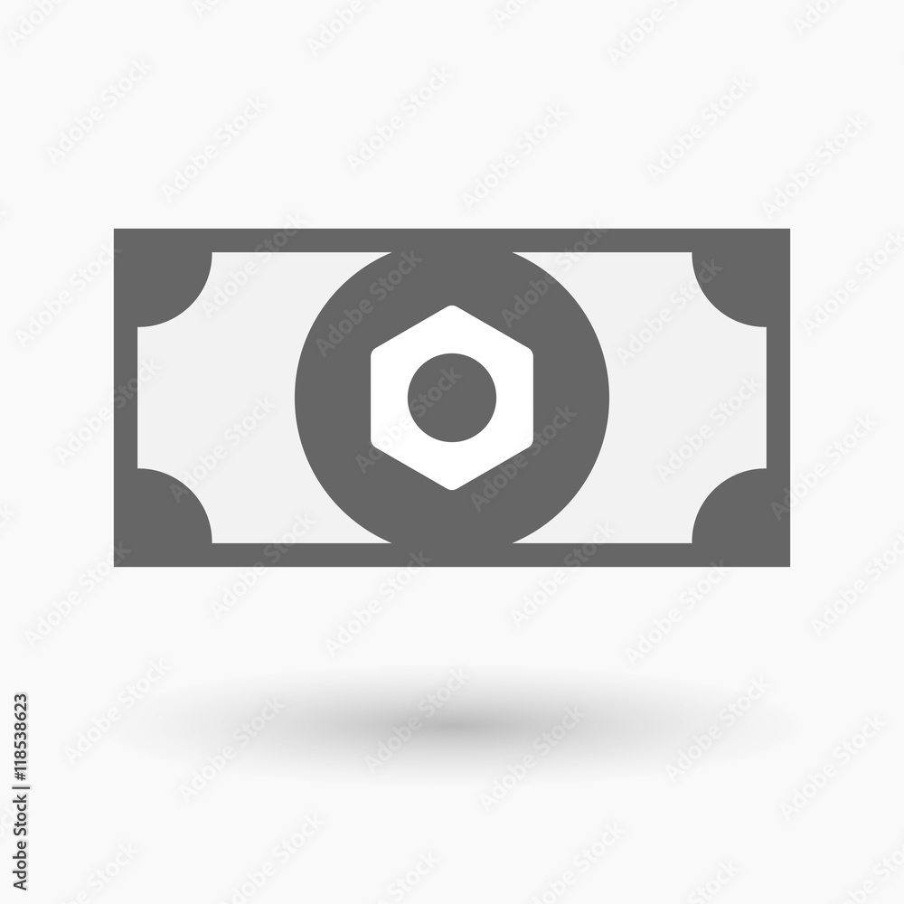 Canvas Prints Isolated bank note icon with a nut