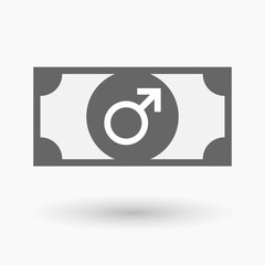 Isolated bank note icon with a male sign