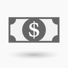 Isolated bank note icon with a dollar sign