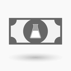 Isolated bank note icon with a flask