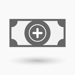 Isolated bank note icon with a sum sign