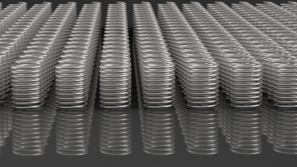 Coil springs. 3D illustration. 3D CG.