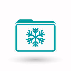 Isolated  line art  folder icon with a snow flake
