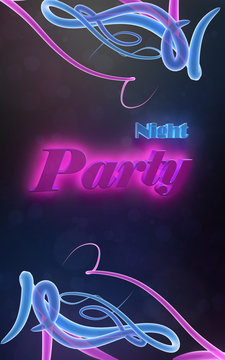Advertising poster with text "Night Party"
