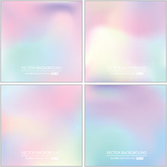 Abstract Creative concept vector multicolored blurred background set. For Web and Mobile Applications, art illustration template design, business infographic and social media, modern decoration