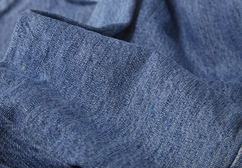 Fototapeta premium A full page close up of blue denim jean material texture