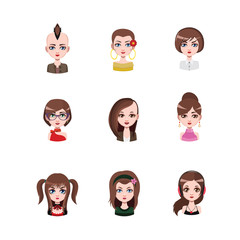 Women avatar with brown hair #1