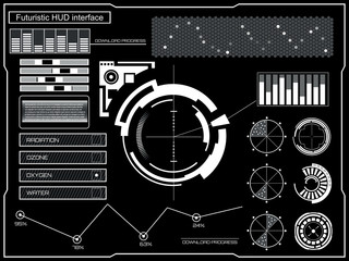 Abstract future, concept vector futuristic blue virtual graphic touch user interface HUD. For web, site, mobile applications isolated on black background, techno, online design, business, gui, ui.