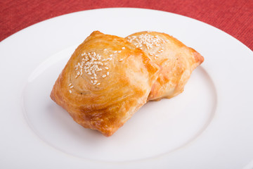 Baked samosa on a plate