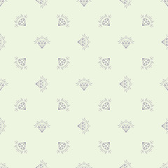 Diamonds Icons set, design element, symbol of the success of wealth and fame, seamless pattern of diamonds that can be propagated to an unlimited number of times.