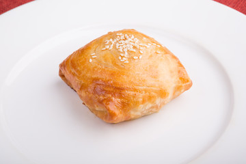 Baked samosa on a plate