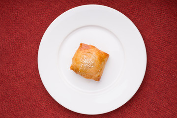Baked samosa on a plate