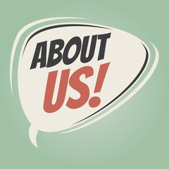 about us retro speech balloon