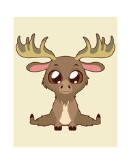 Cute moose illustration