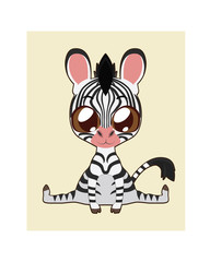 Fototapeta na wymiar Cute zebra illustration