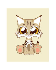 Cute lynx illustration
