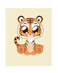 Cute tiger illustration