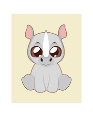 Cute rhino illustration