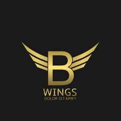 Wings B letter logo