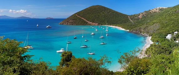 Zelfklevend Fotobehang Caraïben Tropische kustlijn in British Virgin Island (BVI), Caraïben