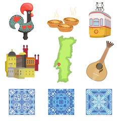 Portuguese National Symbols Set Of Objects