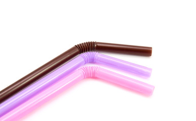 Drinking straws isolated on white background