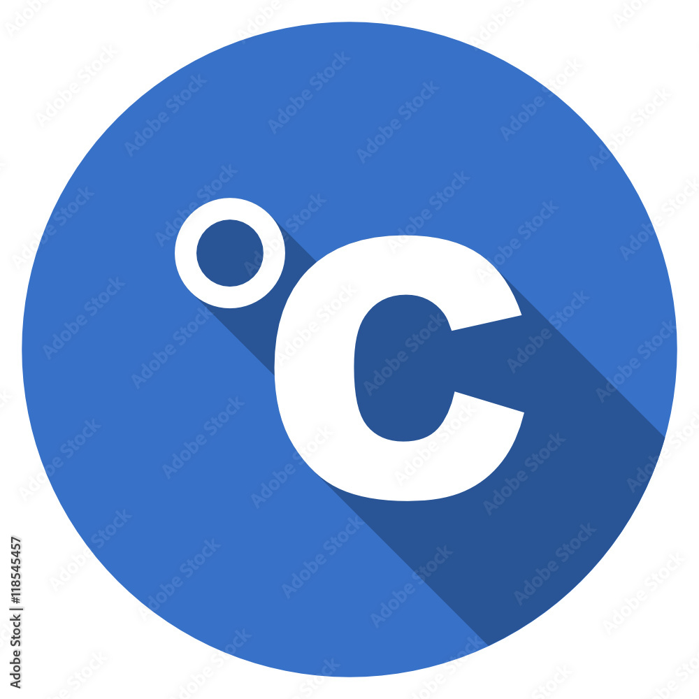 Aufkleber flat design blue thermometer web vector icon