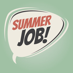 summer job retro speech balloon