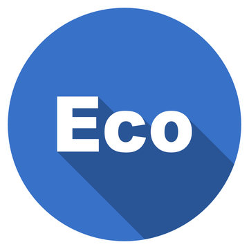 Flat design blue eco web vector icon
