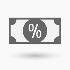 Isolated bank note icon with a discount sign